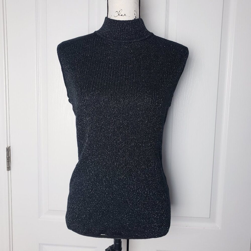 Dana Buchman Dressy Metallic Sparkle Thread Sweater Knit Top SZ M